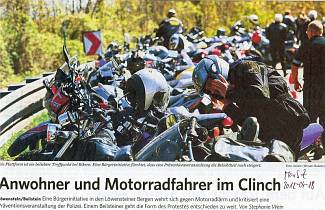 Marbacher Zeitung: "Anwohner und Motorradfahrer im Clinch" - zur Online-Ausgabe