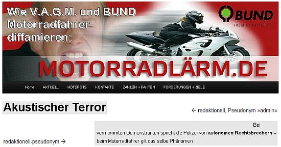 Wie V.A.G.M. und BUND Motorradfahrer diffamieren