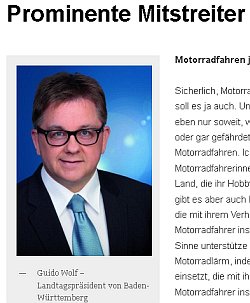 Guido Wolf, Landtagspräsident von Baden-Württember, als "prominenter Mitstreiter" der V.A.G.M. Guido Wolf, Landtagspräsident von Baden-Württember, als "prominenter Mitstreiter" der V.A.G.M.